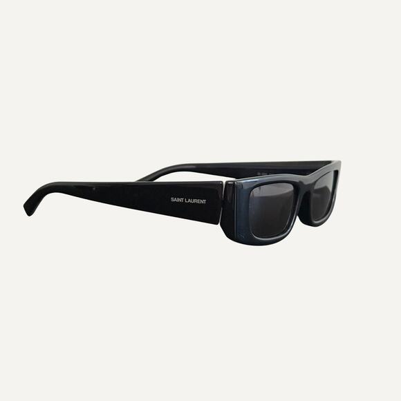 Saint Laurent Women's Rectangular SL553 001 Black Sunglasses - Picture 1 of 5